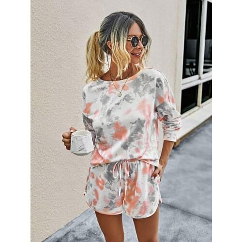 Hot sale Womens Home Leisure comfortable fashion printed womens suit