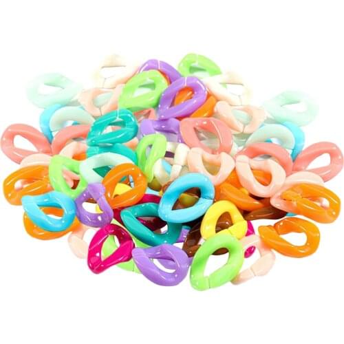 100pcs C Clips Hooks Chain Links Plastic Assorted Mixed Color for Kids Girls Boys DIY Jewelry Making Bracelet Necklace Craft