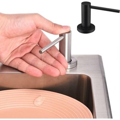 2Color Solid Stainless Steel Kitchen Sink Black Liquid Soap Dispenser Large Capacity Pump Soap Dispenser Liquid Detergent