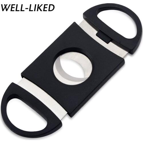 2021 Black Cigar Cutters Stainless Steel Metal Classic Cigar Cutter Cigar Scissors Birthday Gifts Wholesale