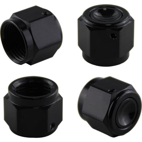 4PCS Aluminum 8-AN AN8 Adapter Female Flare End Cap / Plug / Tube Nut Fitting BLUE