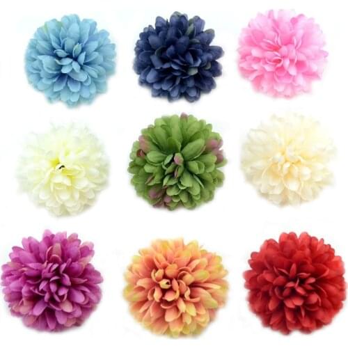 5pcs/lot 7cm Chrysanthemum Silk Artificial Flower Head Hydrangea Flowers Home Wedding Decoration Candy Gift Box DIY Accessories