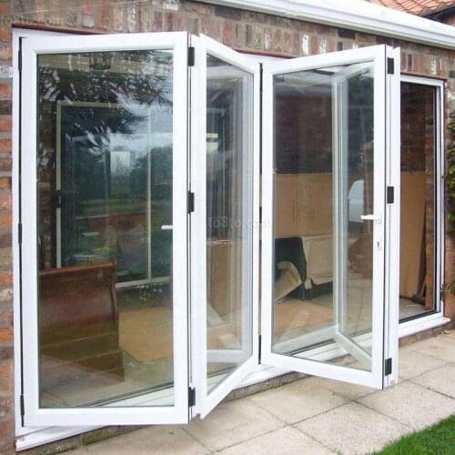Aluminum double glazing bi fold screen door install accordion screen door with low price