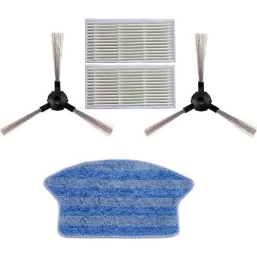 Vacuum Cleaner Side Brush Hepa Filter Mop Cloth for Midea VCR03 Robot Vacuum Cleaner Parts Brush Filter Cleaning Mop Accessories