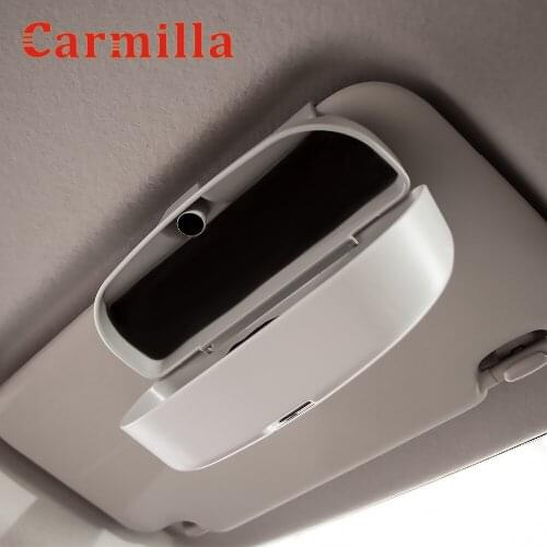 Carmilla Car Glasses Holder Case Box for Mitsubishi GT-PHEV XR-PHEV Delica Xpander L200 Mirage Samurai EX FORTIS