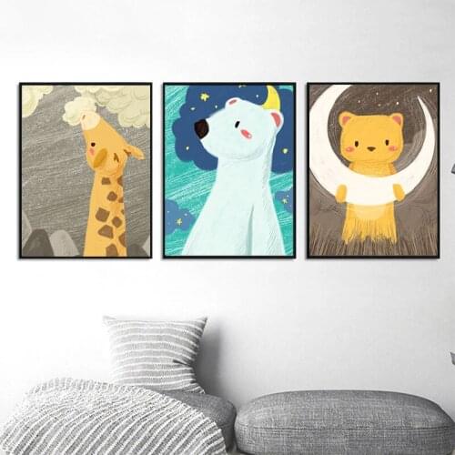 CHENISTORY 3PC Painting By Numbers Kits For Adults Children Moon Light Animals Paint Kits Modern Home Bedroom Wall Artwork Arts