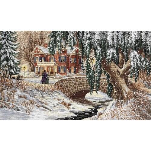 Top-grade Manufacturer Artwork Winter Lace Embroidery Kit for Kids with 100% Cotton Flosses & Free Shipping for Home Wall Decor