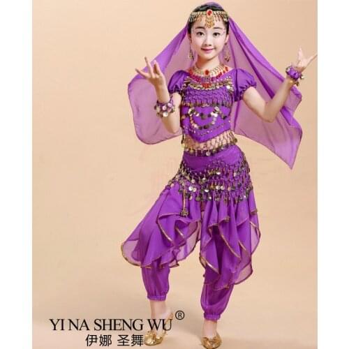 Kid Belly Dance Costumes Set Oriental Dance Girl Belly Dancing India Belly Dance Clothes Belly Dance Child Adult Indian 4 Colors