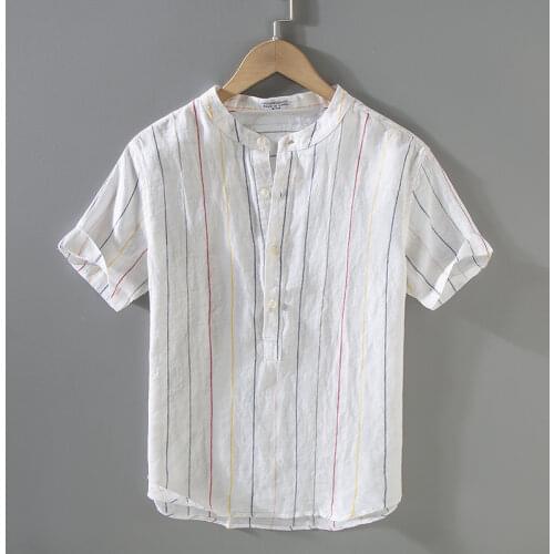 2021 Summer pure cotton short sleeve men shirt brand casual fashion shirts for men tops solid mens clothing chemise camisa M-4XL