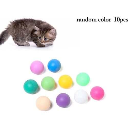Dorakitten 10Pcs Cat Ball Toys Interactive Solid Color Funny Plastic Cat Ball Pet Play Ball Pet Supplies Random Color