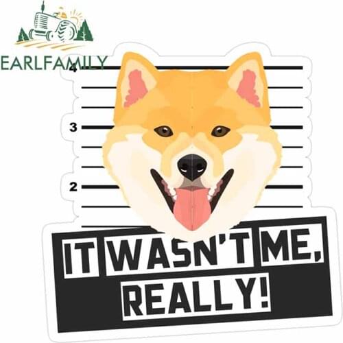 EARLFAMILY 13cm x 12.9cm For Dog Windows Car Stickers Fashion Decal Anime Waterproof Car Accessories Occlusion Scratch Decor