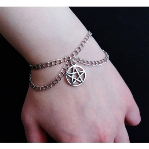 Gothic Pentagram Bracelet-Nu Goth Gothic Jewellery-Wiccan Jewelry-Pagan Bracelet Women Wholesale Valentines Day Gift Designer