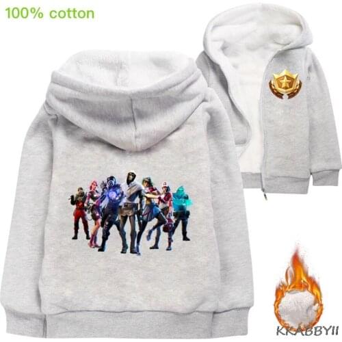 Refined Cotton Double Fleece Cardigan Zipper Thick Jacket Fortnites Cotton Jacket For Boys And Girls