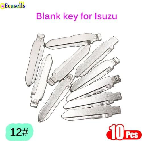 10Pcs/Lot Flip Blank Car Key Blade Uncut 12# for Isuzu Metal Key Blade NO.12