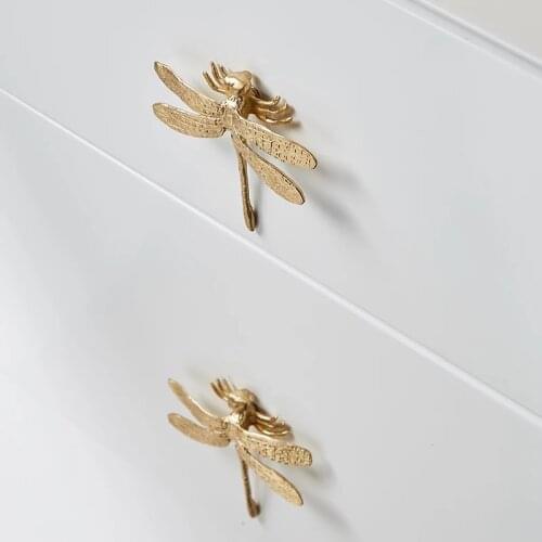 Dragonfly Knobs Dresser Knob Drawer Knob Handle Brass Kitchen Cabinet Knobs Elegant Door Pull Handle Creative Furniture Hardware