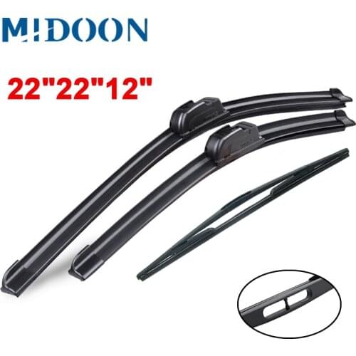 MIDOON Wiper Front & Rear Wiper Blades Set Kit For Cadillac Escalade MK3 2009-2014 Windshield Windscreen 22"22"12"