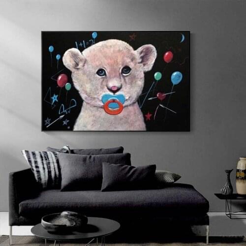 Nordic Cartoon Bear Posters And Prints Bear Baby Modern Canvas Art Wall Paintings Wall Pictures For Kids Room Wall Decor Cuadros