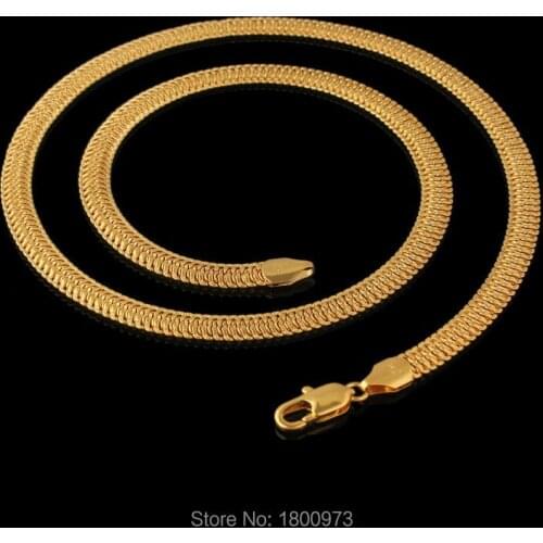 New Brand Snake Chain Necklaces Gold Color Necklaces Men Women Choker Thick Necklace Fashion Jewelry