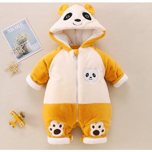 Baby clothes autumn and winter newborn one-piece clothes thickened winter clothes warm baby cotton climbing clothes