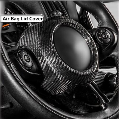 Real Carbon Fiber Car Steering Wheel Panel Sticker Air Bag Lid Cover for Mini Cooper F54 F55 F56 F57 F60 Interior Styling Part
