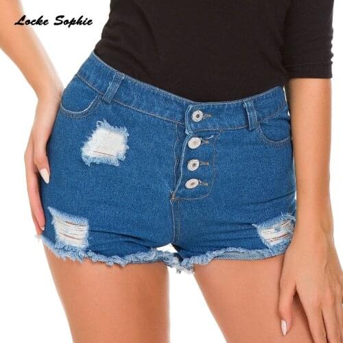 1pcs High waist Sexy Womens jeans denim shorts Summer Fashion Denim broken hole shorts Ladies Skinny super short jeans