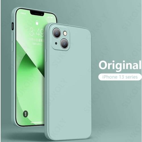 Original Liquid Silicone Case for iPhone 12 11 Pro XR XS X Max Fundas Rubber Soft Candy Cover for iPhone 6 6S 7 8 Plus Cases