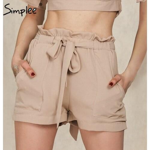 Женские шорты с высокой талией SIMPLEE China At AliExpress