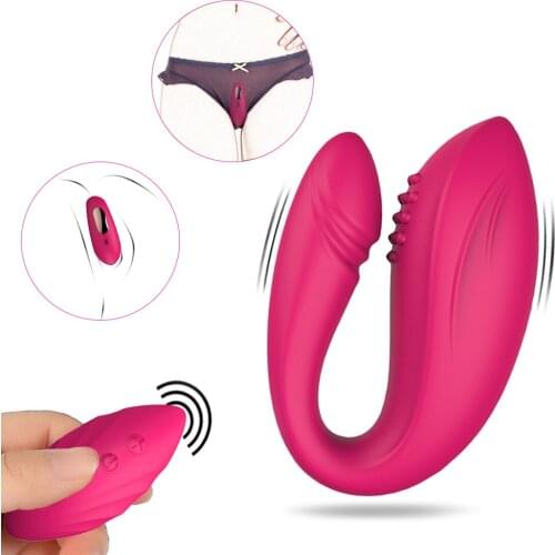 U Type Stimulator Double Vibrators Wireless Remote Vibrator Adult Toy For Couple USB Rechargeable Dildo G Spot Sex Toy For Women