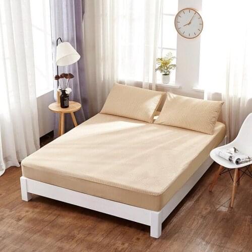 Waterproof Bed Sheet Mattress Protector Stripe Mattress Cover Fitted Sheet Elastic Band Bedsheet Bed Cover Bedspread Couvre Lit