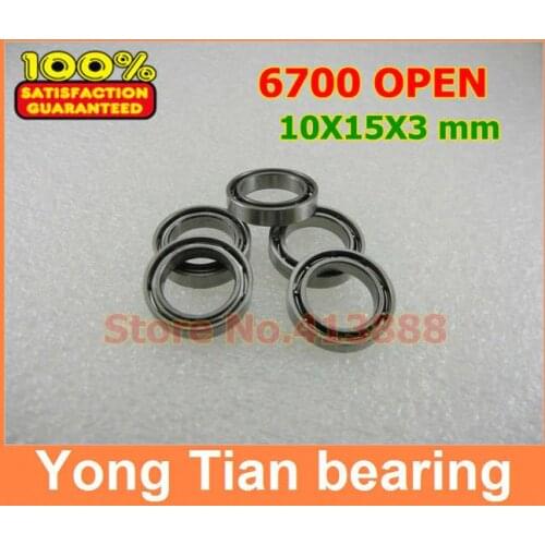 High Quality ABEC-3 Z2V1 6700 OPEN 10*15*3 mm open metric miniature deep groove ball bearing