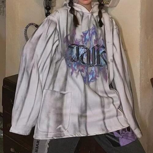 SXGOTH Hoodie Plus Size Halloween Harajuku Baggy Hoody Urbano Tie Dye Oversized Women Cyber Streetwear Emo Alt Goth Long Sleeve