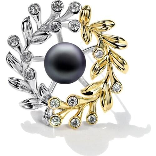 Gold Slicer Garland Pin For Womens Copper Pearl Brooch Jewelry Party Office Clothes Scarf Buckle Garment Accessories Gift