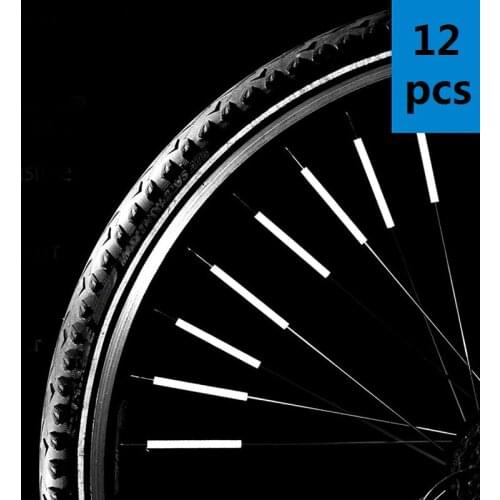 12Pcs Bicycle Mountain Bike Riding Wheel Rim Spoke Mount Clip Tube Warning Light Strip Reflector Reflective Outdoor 78mm