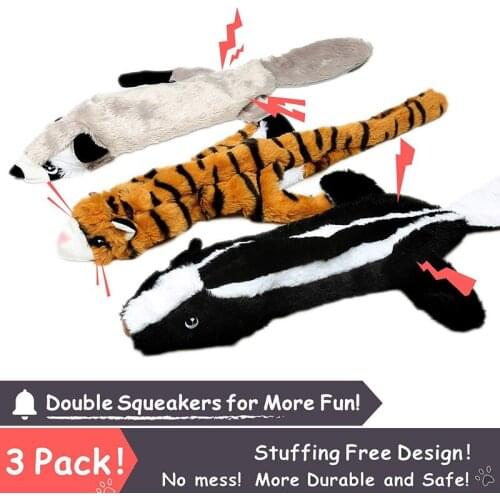 3PCS Squeaky Dog Toy Without Stuffing Safe and Durable Plush Toy Molar Toys Bite Resistant for Pet HFing