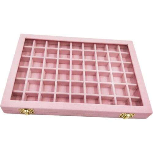 4 Wood Lockable Jewelry Tray Box Display Storage Case Organizer w/ Glass Top Lid