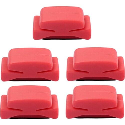 Tooyful 5pcs Guitar String Picks Plectrum Holder Clamp Clip Red Guitar Accs