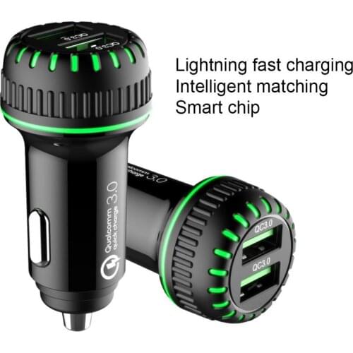 80% 50% Hot Sell 36W Dual QC3.0 USB Port Car Charger Fast Charging Mobile Phone Power Adapter