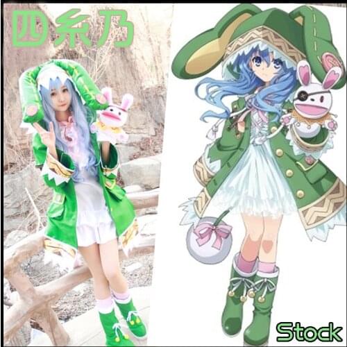[Stock]+Wig+Shoes+Doll Anime DATE A LIVE Figure Yoshino Hermit Jacket+Dress+Socks Cosplay Costume Halloween Suit For Women Outfi