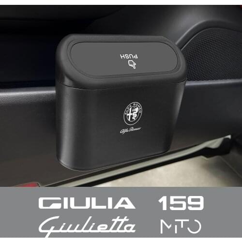 Car Trash Can Storage Box Garbage Organizer For Alfa Romeo Giulietta Giulia MiTo 159 156 147 Sportiva Stelvio Auto Accessories