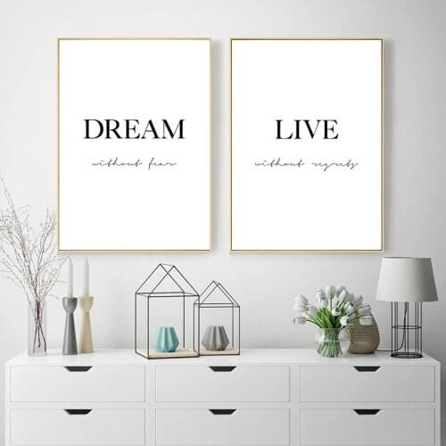 Black White Canvas Painting Dreamy Love Letter Art Poster Minimalist Prints Nordic Posters Modern Wall Pictures For Home Decor