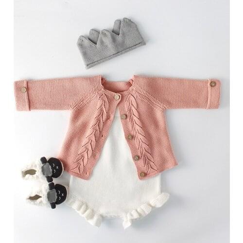 Infant Newborn Baby Girl Cardigan Baby Girls Clothes Autumn Baby knitted Romper Set Boys Sweater Cotton Baby Jumpsuit For Girls