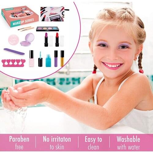 Girls Cosmetic Toy Set Make Up Kits Pretend Play Cosmetic Real Washable Girls Makeup Set MH88