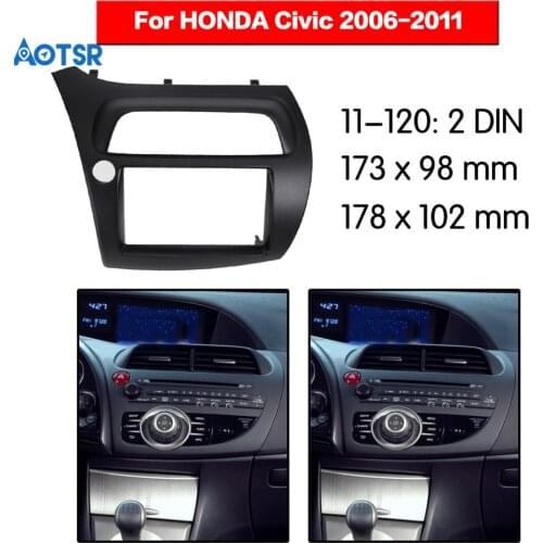 Double Din Radio Fascia for HONDA Civic 2006-2011 Panel Dash Mount Installation Trim Kit Face Frame GPS