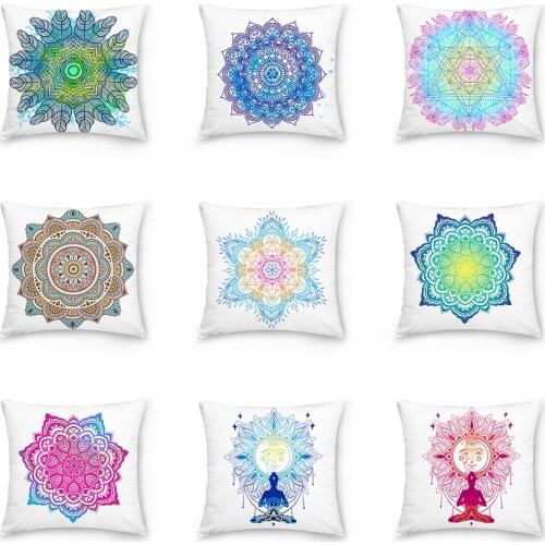Double Side Mandala Cushion Cover 45*45cm Decorative Pillowcase Home Sofa Bed Decoration Pillowcover