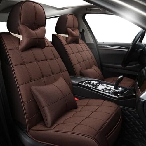 FeKoFeKo Universal Flax Car Seat covers Set for toyota auris wish prado 120 bmw f11 solaris hyundai getz mazda 6 gh gg auto