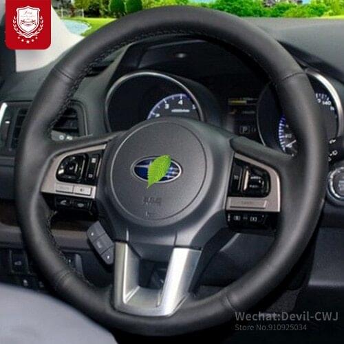 DIY leather hand-sewn car steering wheel cover for Subaru BRZ New Forester XV New Outback LEVORG Legacy WRX
