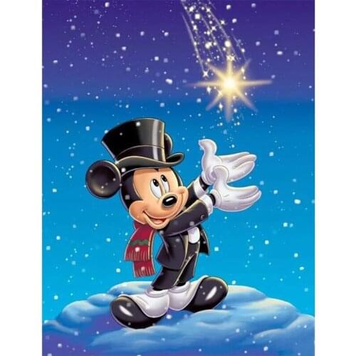 Disney Round Diamond Painting 5D Diamond Embroidery Mosaic Cross Stitch Winter Home Decor Gift
