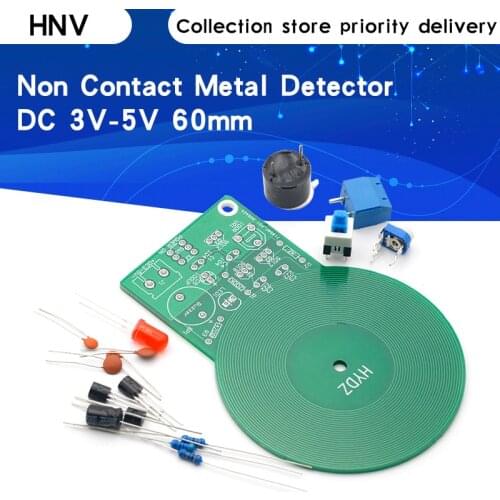 Metal Detector Electronic DC 3V-5V 60mm Non-contact Sensor Board Module Electronic Part Metal Detector With Battery Case DIY Kit