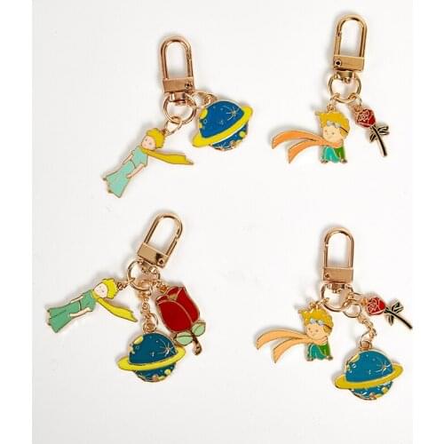 Trendy The Little Prince Keychain Cute Fox Airpods Pendant For Clothes Backpack Keyring Key Chains Charms Valentines Day Gift