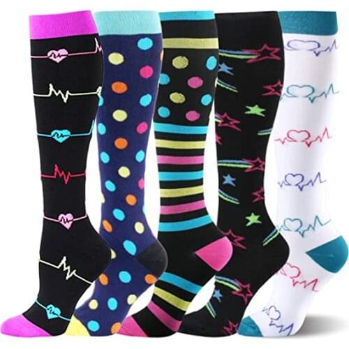 Antifatigue Unisex Compression Socks 15-20 Mmhg Nurse Medical Varicose Veins Leg Relief Pain Long Socks Flight Travel Scoks